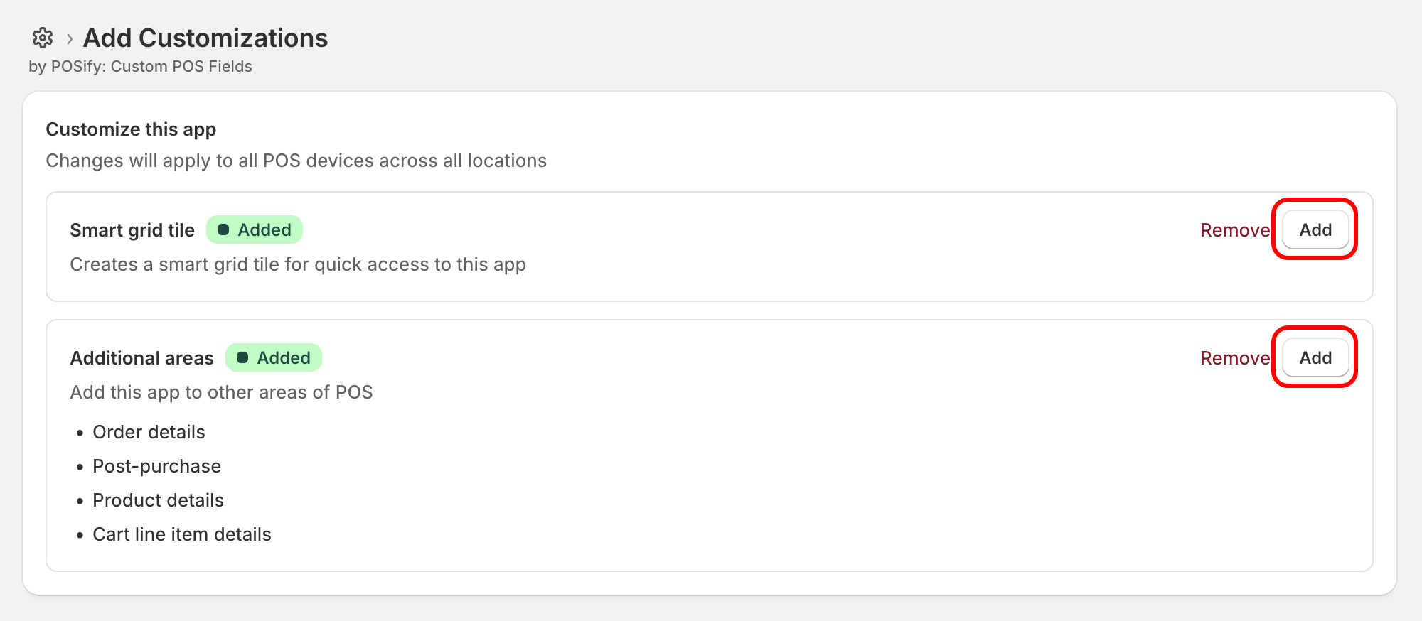 Add POS buttons