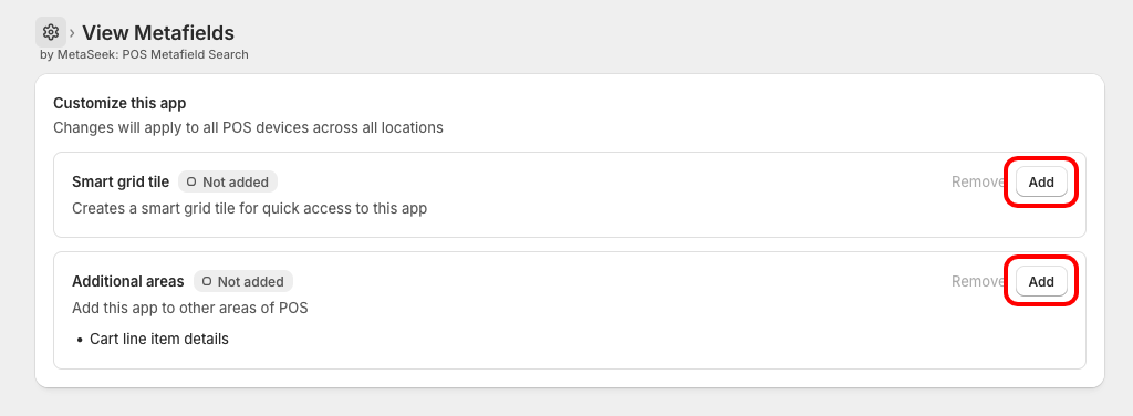 Add View POS buttons