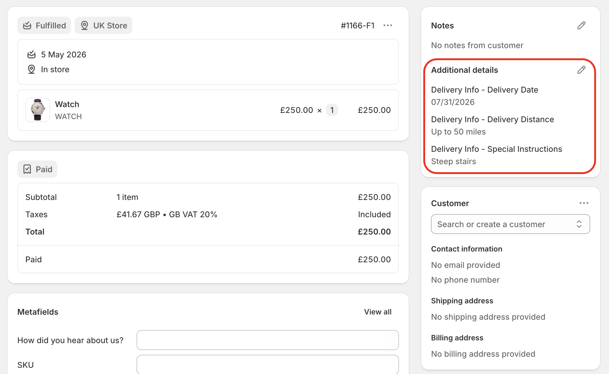 Shopify admin