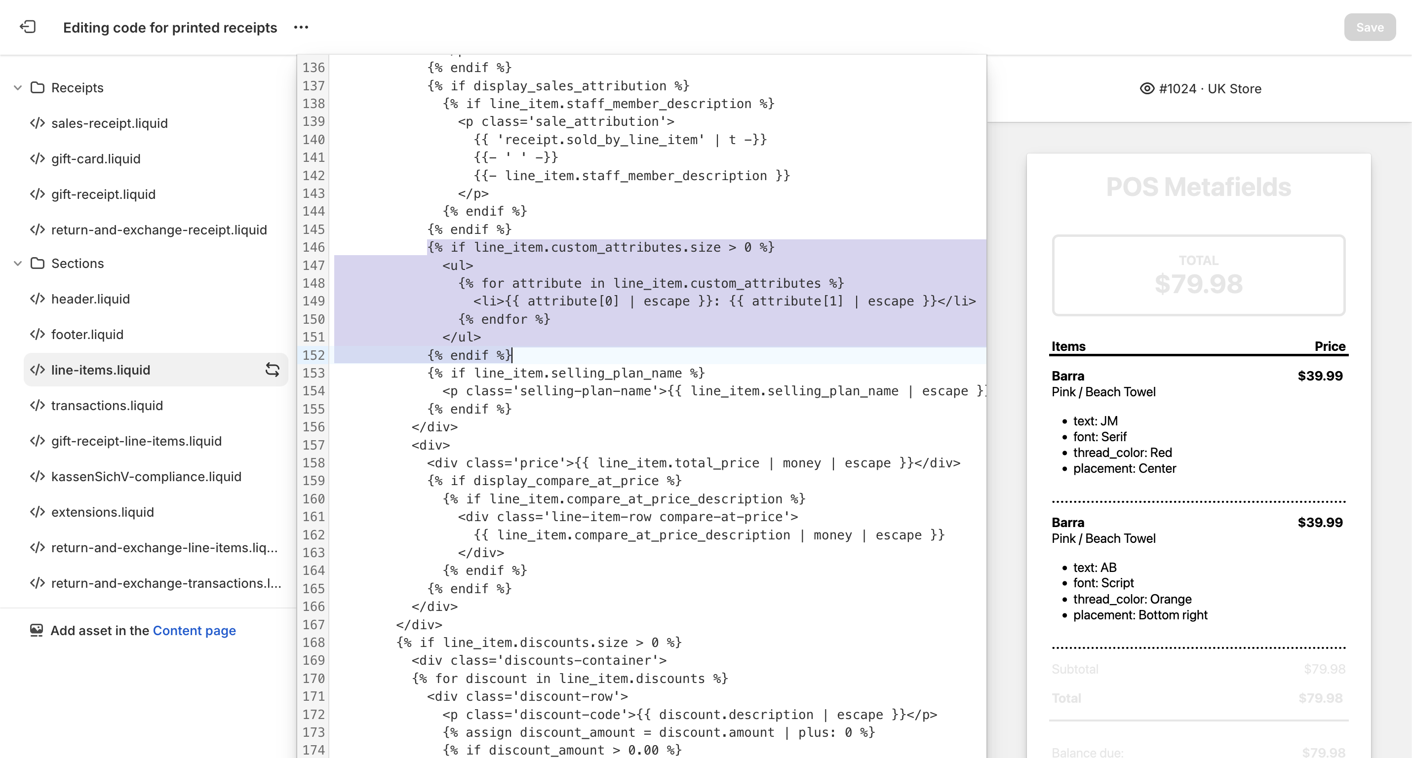 Code editor