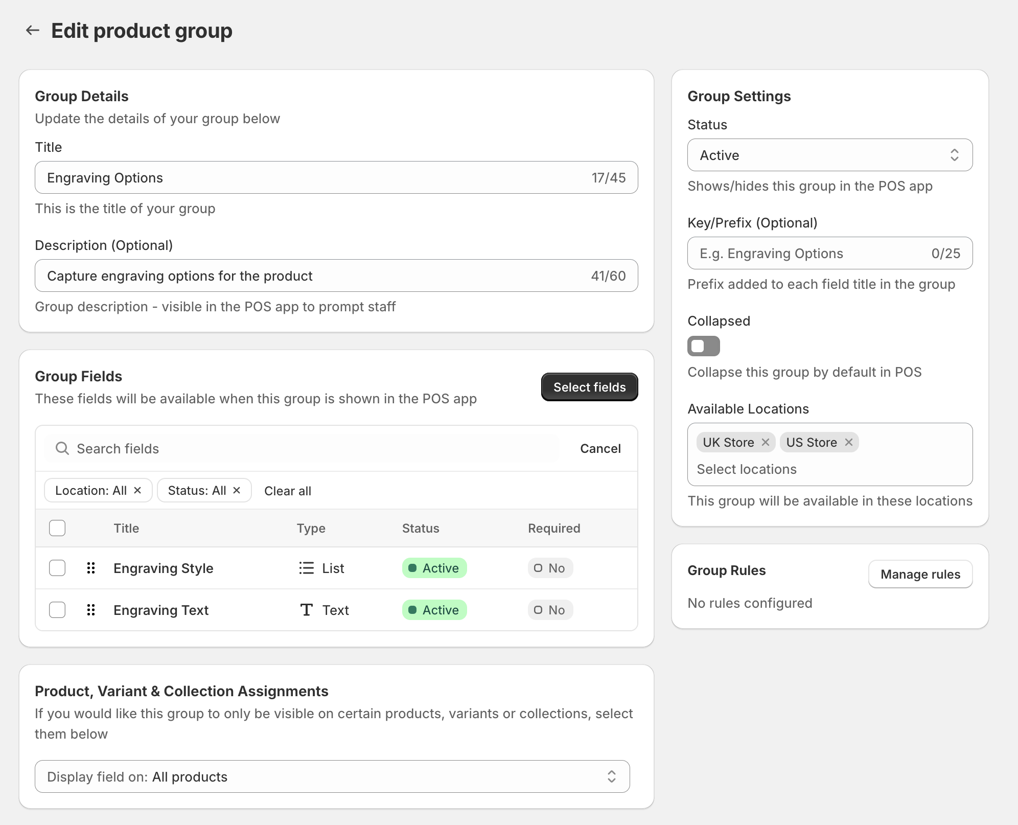 Create a product group