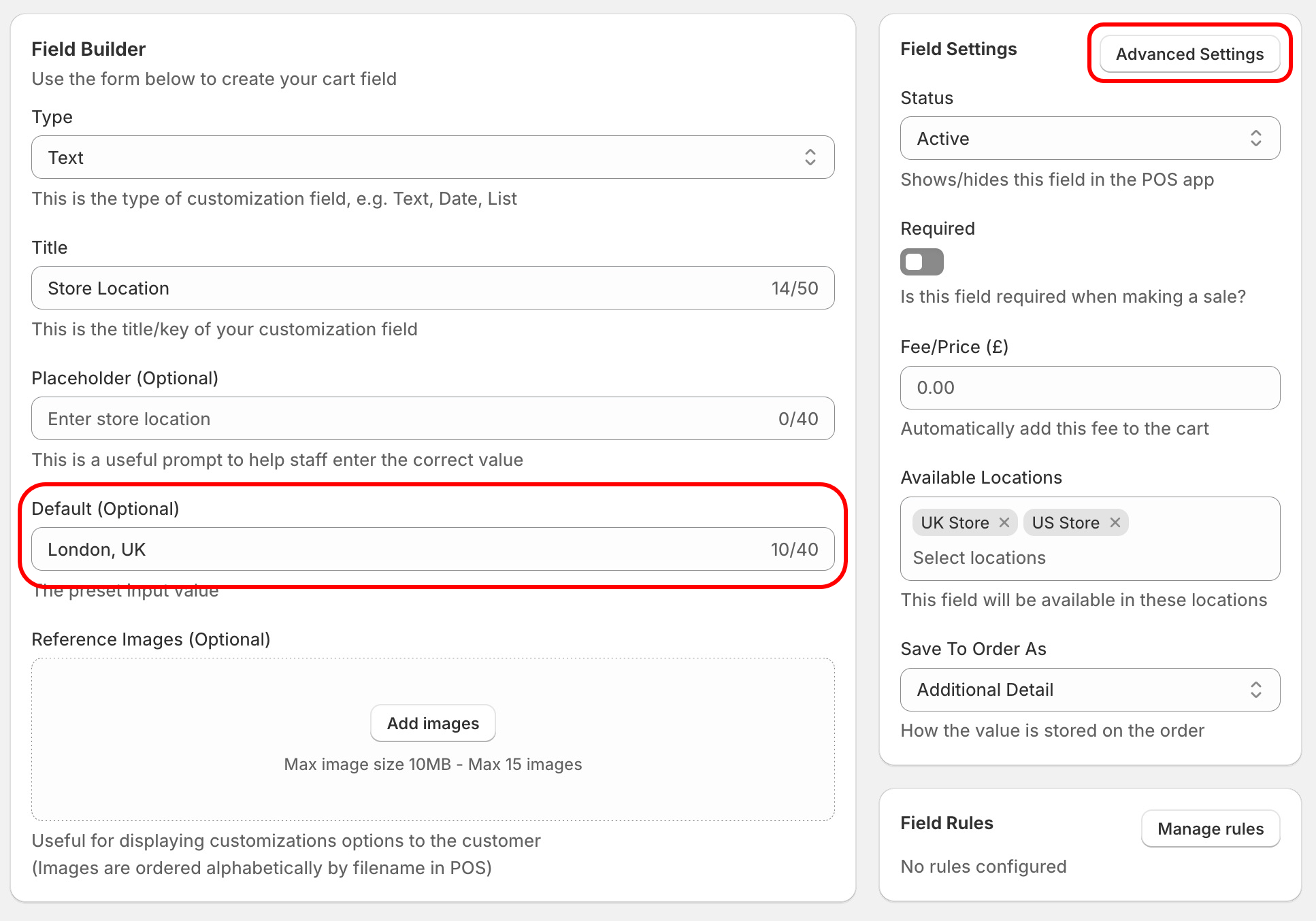 Auto apply field
